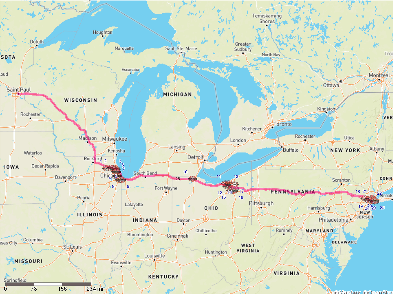 A Map Showing Boston Market Locations with Convenient Highway Access